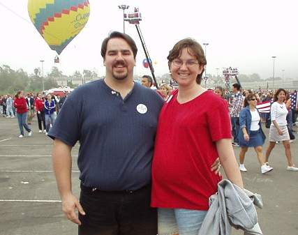 Terri and Rob at the human flag